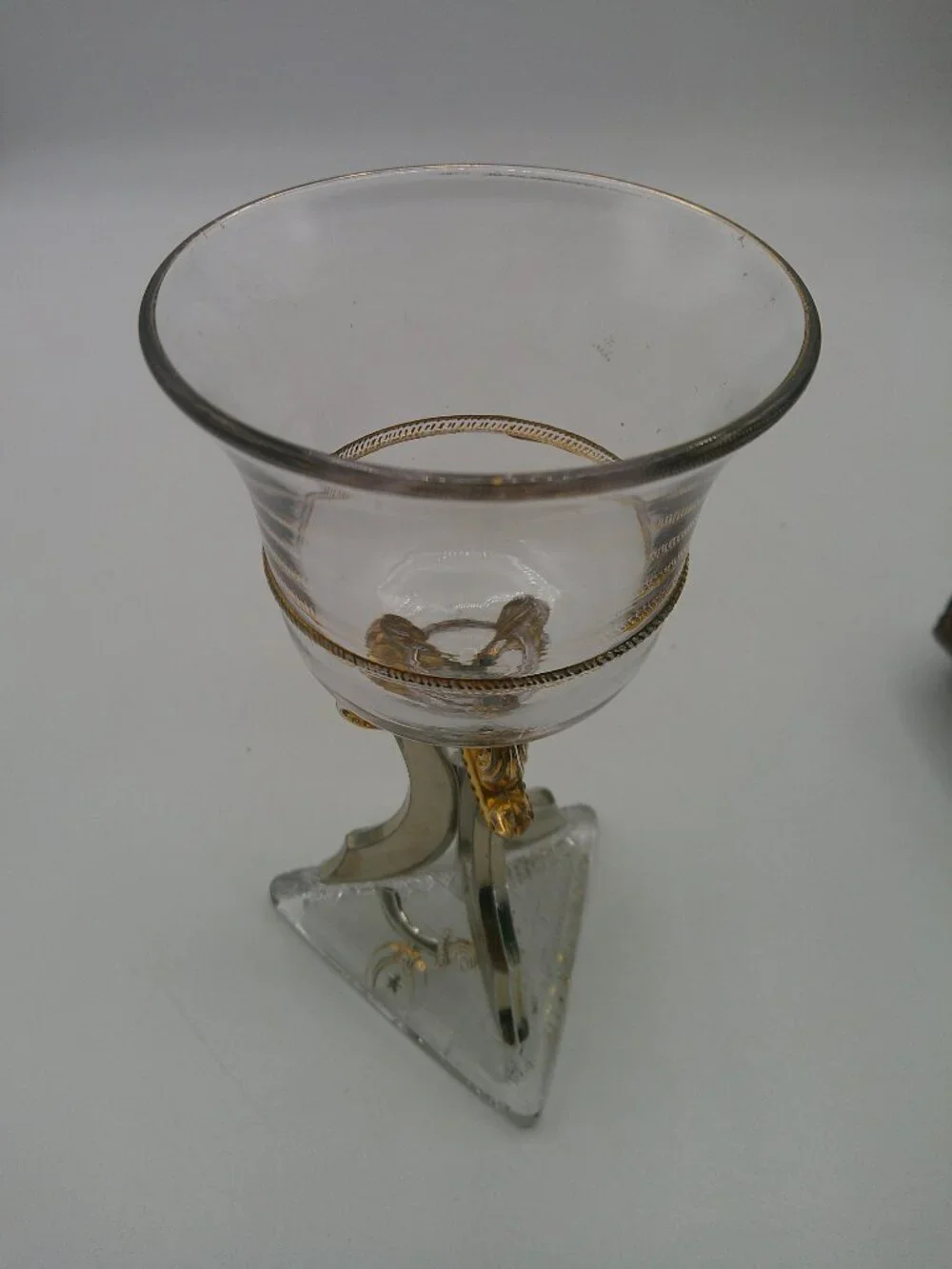 Antique 1900 Masonic Shriner Souvenir Goblet WashingtonDC Syria Temple Gold Gilt